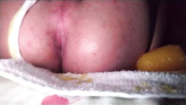 Trans cutie closeup ass and pussy with cum or ice cream drip