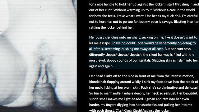 Blonde babe pinned against locker in intense thrusting sex closeup