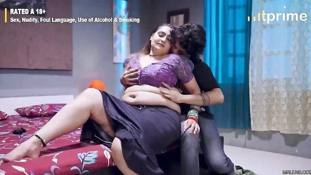 Curvy Indian aunty with big boobs in hardcore sex embrace