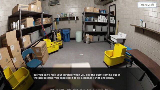 Maayon Plays unboxing sexy outfit from box in storage room