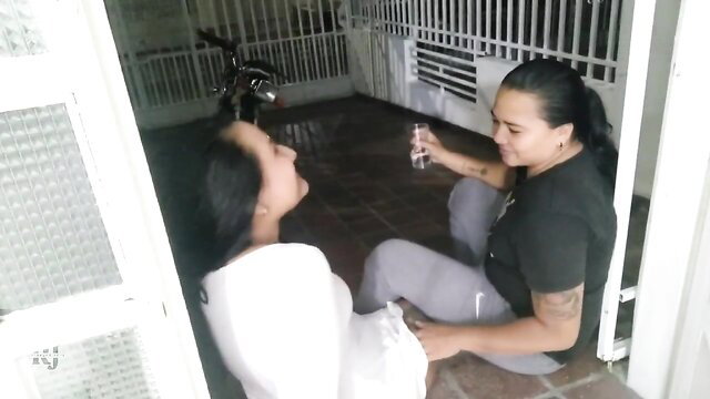 Hot Latina stepsister gets fucked after long workday by horny bro