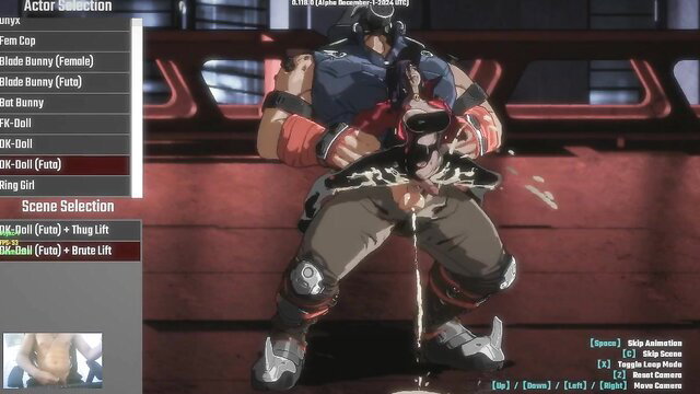 Futanari bunny girl with huge cock fucked by muscular bandit in JAV scene