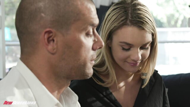 Gabbie Carter closeup with handsome man in intimate gaze