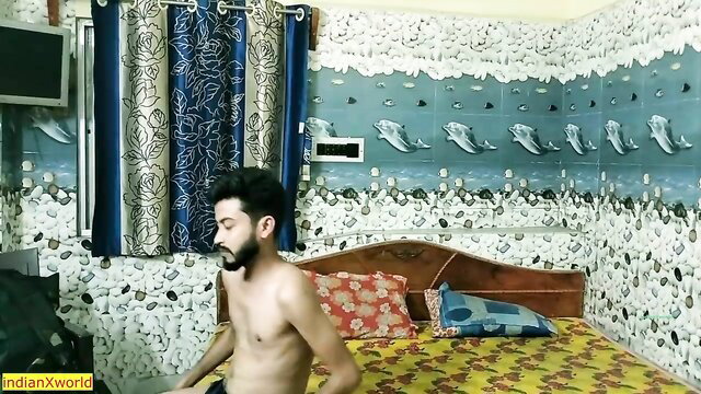 Shirtless Indian village teen boy posing nude in bedroom