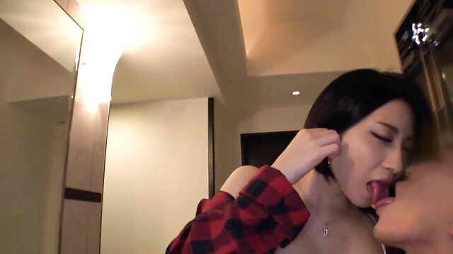 Asian Ebi-chan in Silver Wolf cosplay passionately kisses lover in amateur JAV POV