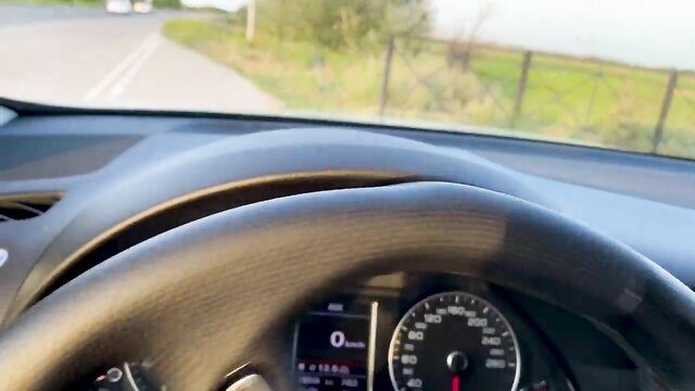 StepMom in car dashboard view, pleading eyes after quarrel, ready for stepson fuck