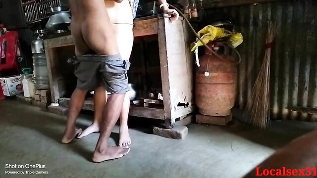 Village wife bends over for sex while cooking in homemade amateur video