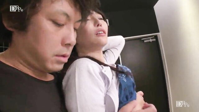 Haruka Aizawa fucked hard by man, face pressed close in JAV