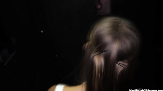 Kenzie Love blonde head back at gloryhole, 10 cumshots target