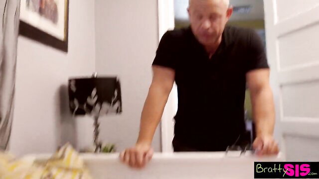 Jane Wilde teases stepbro in black top, BrattySis bathroom scene