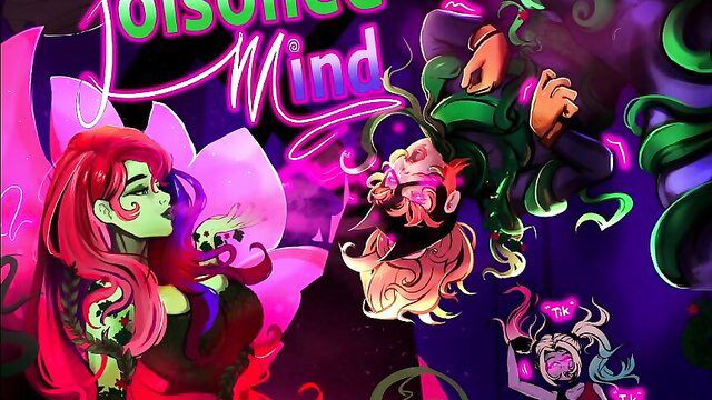 Harley Quinn & Poison Ivy seduce sexy reporter in Poison Mind cosplay