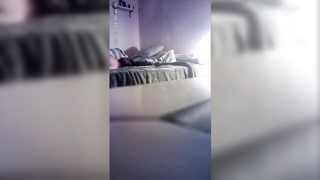 Blurry amateur ex-gf milf in bed, sheets exposing curves