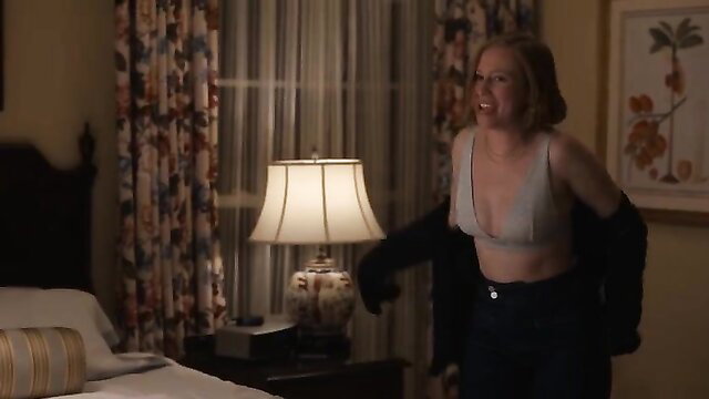 Christina Hendricks braless in tank top, sexy bedroom tease Hacks