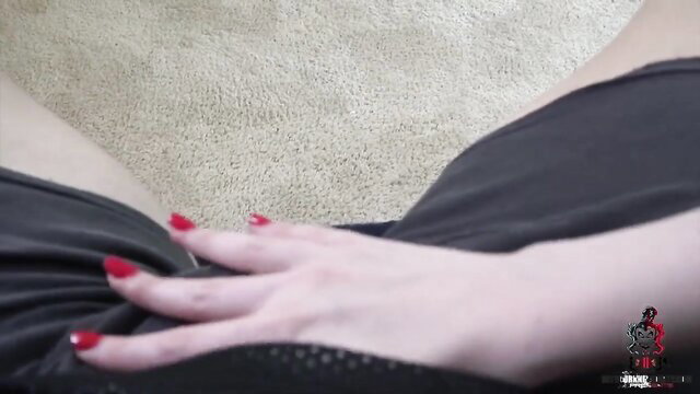 Sonia Harcourt POV closeup spreading legs in black lingerie