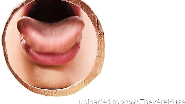 Blondie Fesser wide open mouth closeup for cumshot