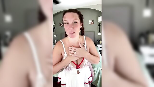 Hailstorm93 in sexy lace lingerie, teasing cleavage closeup