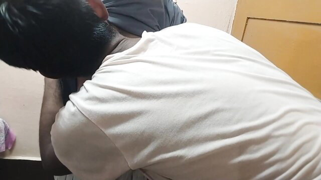 Desi schoolgirl with natural tits in doggy on hard cock