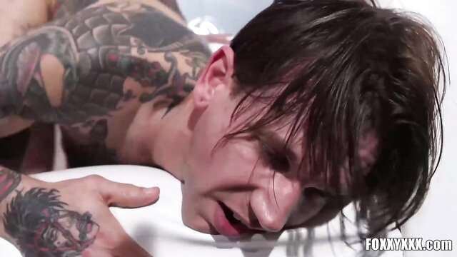 TS Foxxy anal fucks tattooed Will Havoc in hot TransErotica scene