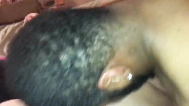 Closeup of black man getting head from woman in amateur wifey fuck