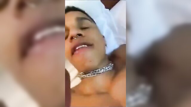 Black twink fucked in tight hole by guy, closeup face POV
