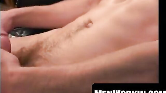 Bearded amateur stroking thick cock closeup till hot cum splash