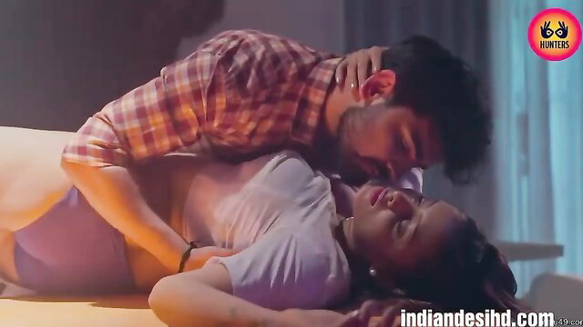 Indian couple intense missionary kiss in Adla Badli Ullu web series