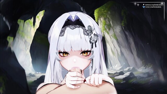 Snow spirit Vtuber BubbleBebe sucks cock in cave hentai