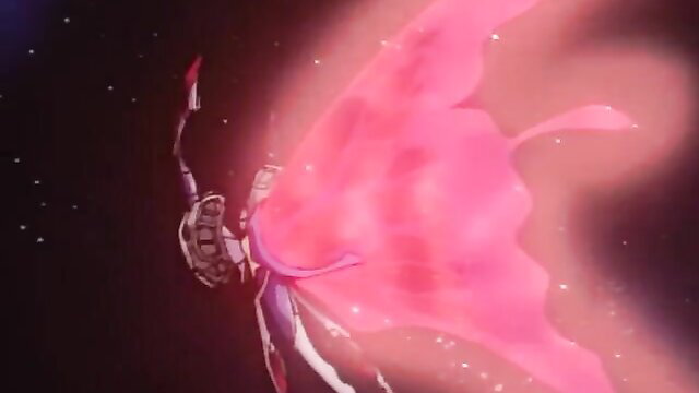 Anime hentai girl with pink energy wings in spaceship, Spaceship Agga Ruter Ep.1