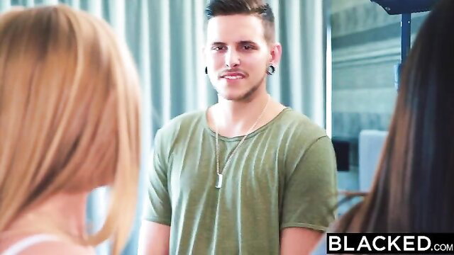 Kendra Sunderland with black guy and girls in hot threesome tease