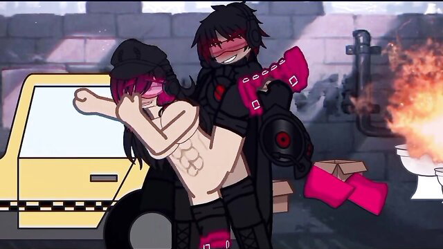 Skibidi Porn 2 Remastered: goth dude carries muscular shirtless guy in harness amid chaos