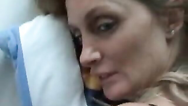 Nasty blonde whore closeup face ecstasy on pillow getting fucked