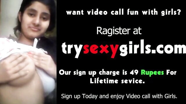 Indian girl in white top flashing huge tits, sexy promo thumbnail