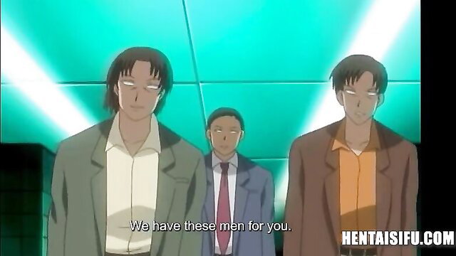 Tokyo Requiem 2 hentai thumbnail: three suited Japanese men offering group sex