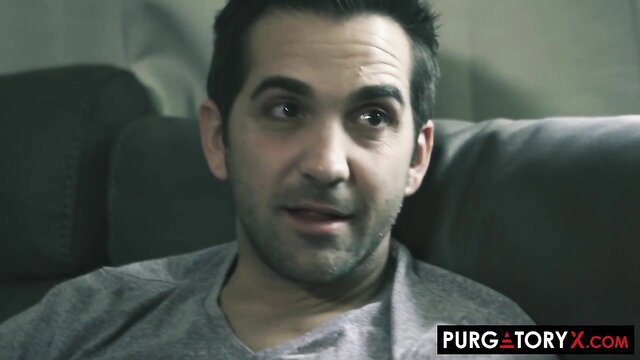 Hunk Jaye Summers intense gaze in PurgatoryX sex scene