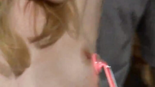 Sweet blonde slave endures master's rough kinky punishment