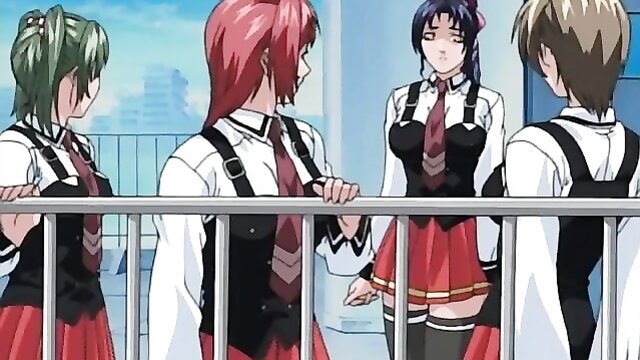 Bible Black Origin Ep.2 anime hentai schoolgirls in sexy uniforms chatting