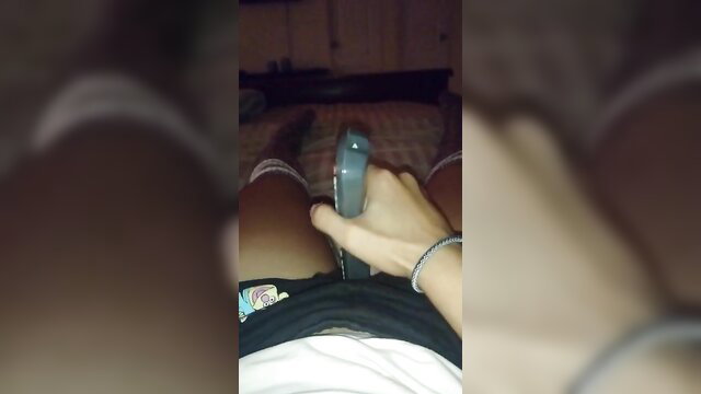 annaxnasty rubs wet pussy in panties with controller till she cums