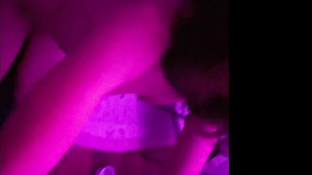 Kittykaz closeup blowjob in purple light homemade clip