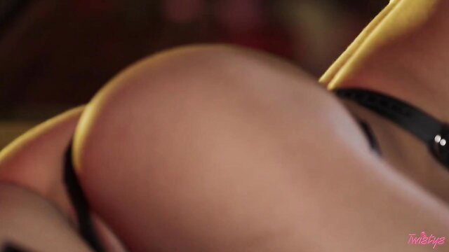 Kylie Rocket's juicy ass in black lingerie wet solo tease