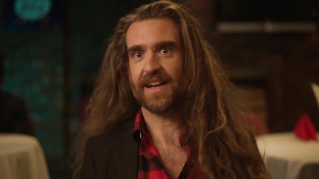 Alison Rich long-haired man in plaid shirt hot celeb scene Training Wheels