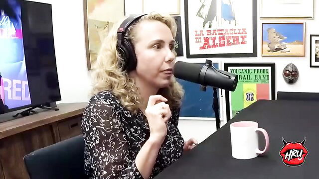 Lena Paul and Holly Randall in steamy podcast chat, hot lesbian vibes