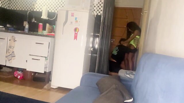 Black amateur wife swaps with delivery guy in kitchen fuck