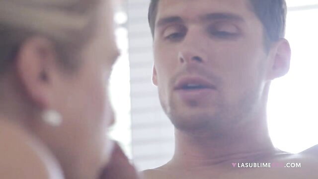 Vinna Reed touches handsome man's face intimately in lasublime video