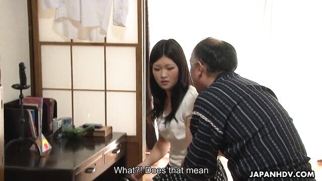 Uta Kohaku asks 'What does that mean?' to older man in JAV sex cult scene