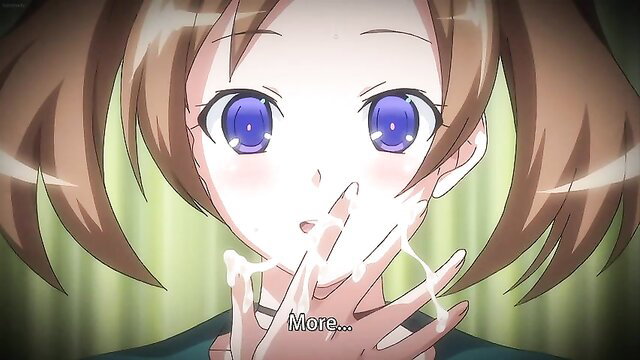 Cute anime imoutou with finger to lips, teasing close-up gaze