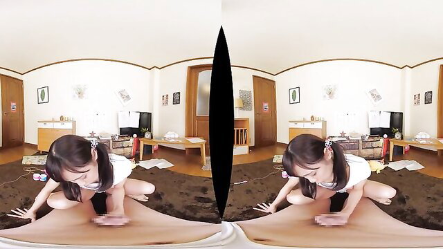 Stunning Asian teen beauty in POV VR closeup action