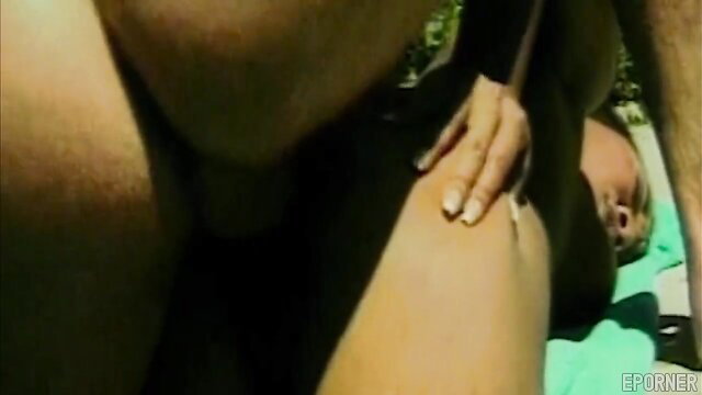 Marie Luv ebony big tits outdoor sex closeup