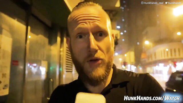 Bald bearded white hunk in POV amateur video thumbnail