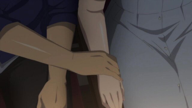 Anime girl in nurse uniform groped by hands from behind, JAV hentai tease