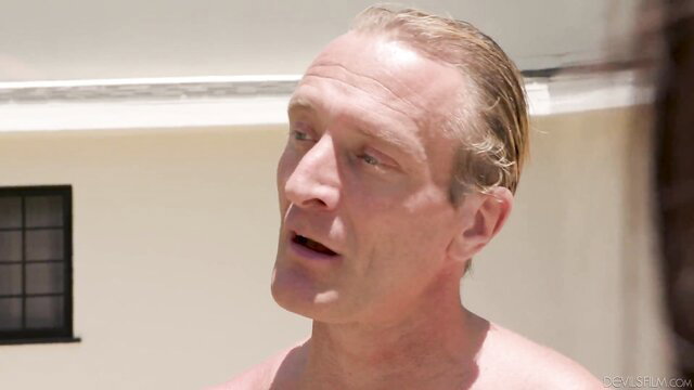 Clarke Kent topless with Lana Smalls in steamy outdoor scene